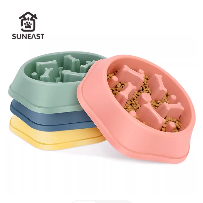 Extra Large Anti-Tipping Slow Feeder Dog Bowl for Large Breeds in Four Colours
