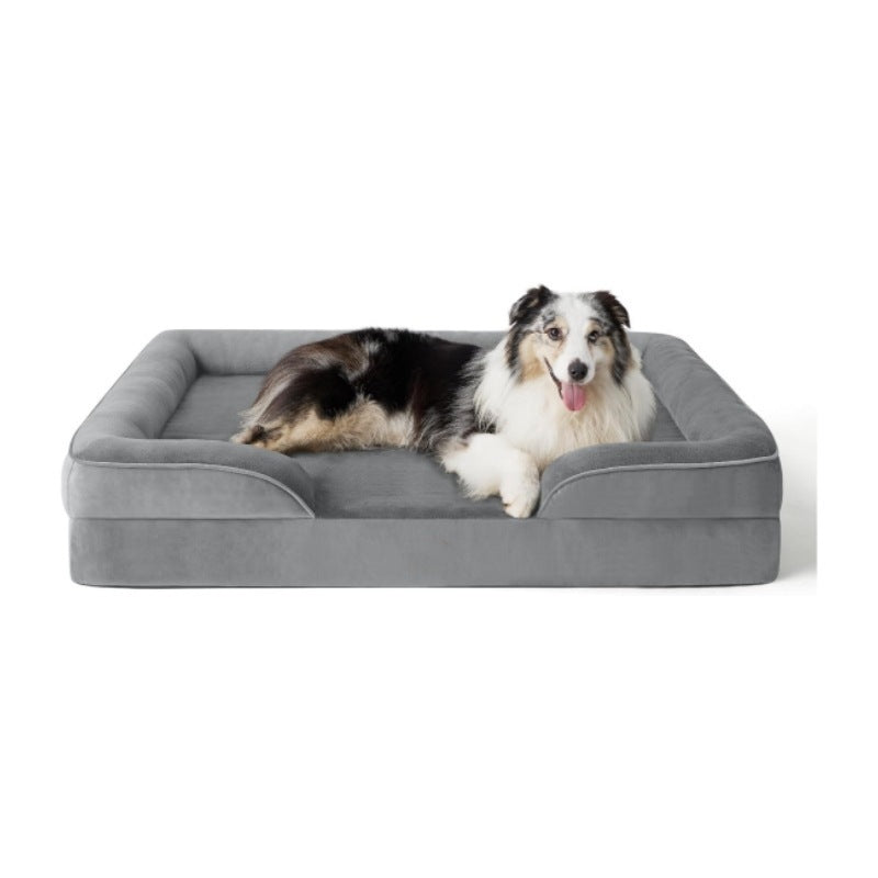 Cat resting on a coffee coloured sponge pet bed