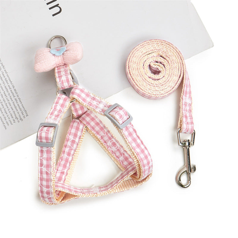 Cute small dog harness with wings and polka dot designs