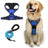 Reflective vest dog harness in black with matching rope lead