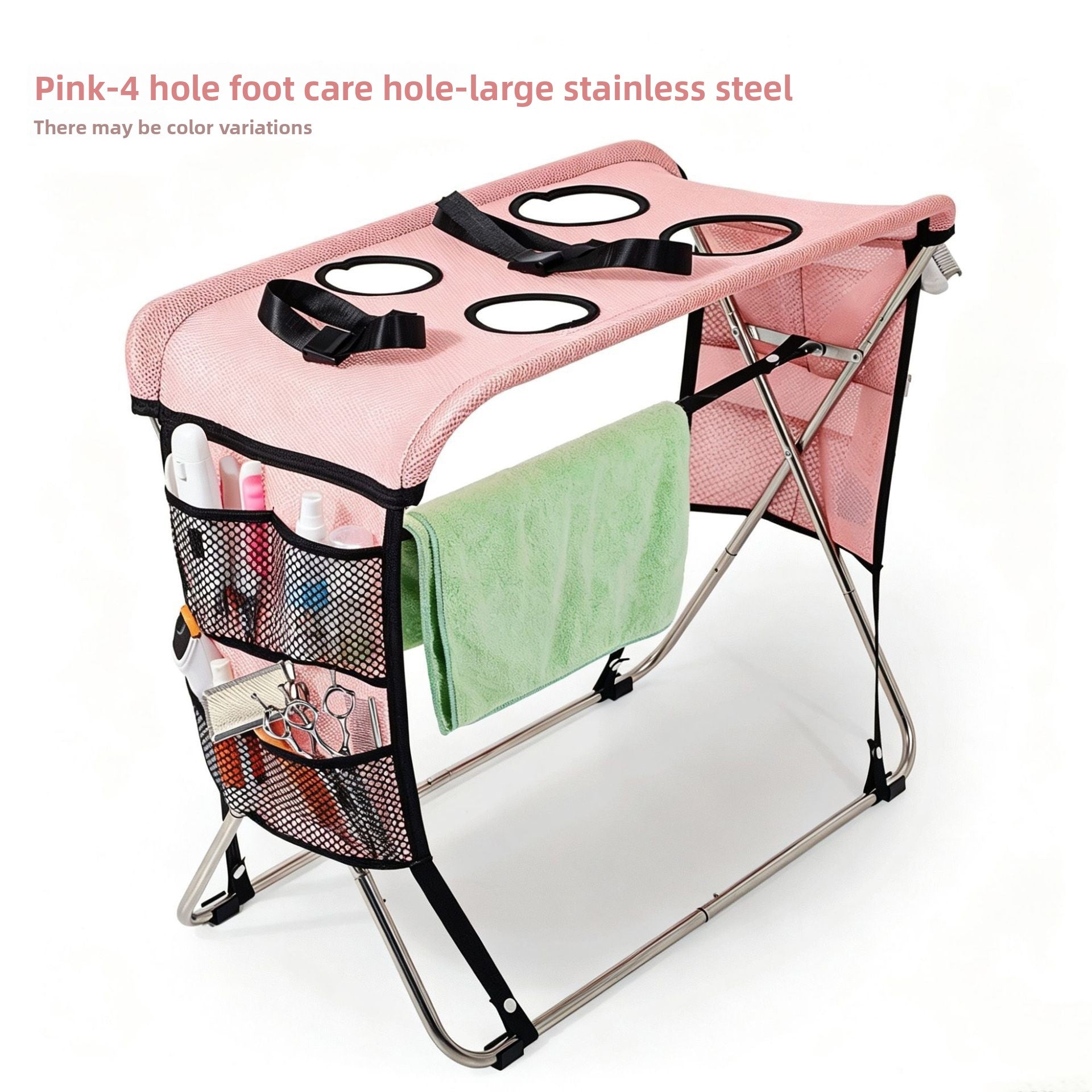 Blue detachable stainless steel pet grooming frame with leg openings, photo 5