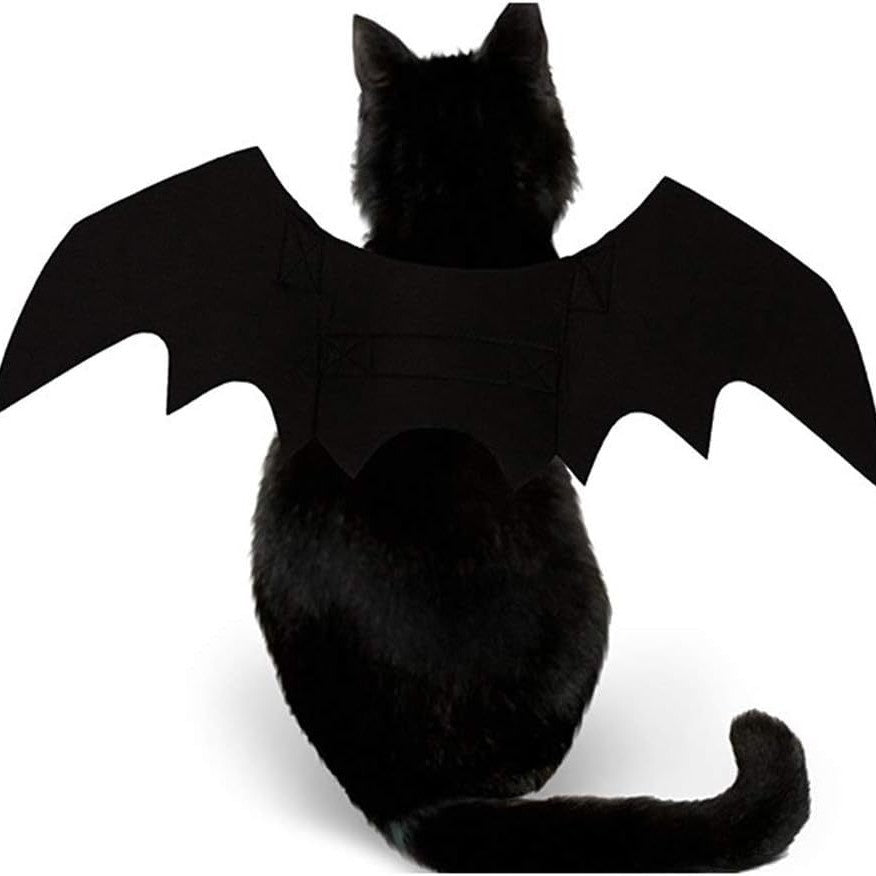 Black felt bat wing Halloween costume for cats and dogs, image 2