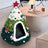 Felt Christmas tree cone cat bed in yellow and white, product image 6