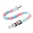 Gradient elastic dog car seat belt, close-up detail view