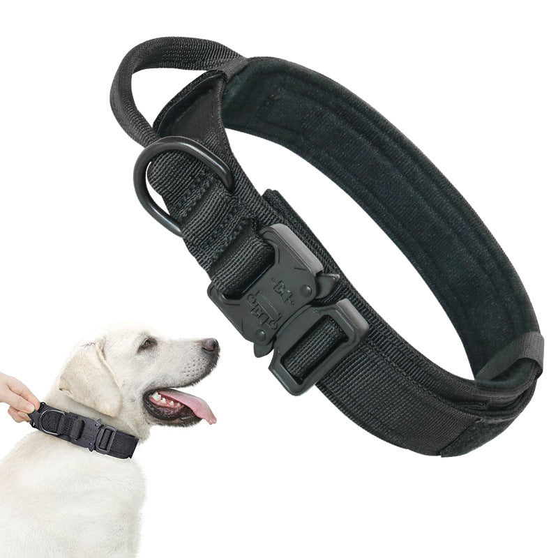 Tactical nylon collar and lead for dogs, available from Pet Royale UK