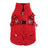 Padded dog chest jacket with zip and reflective straps in Red Style B, front view