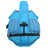 Dog swim vest with reflective angel wings in Blue, close-up detail