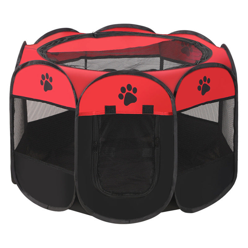 Foldable octagonal Oxford fabric pet playpen tent with mesh windows, product image 25