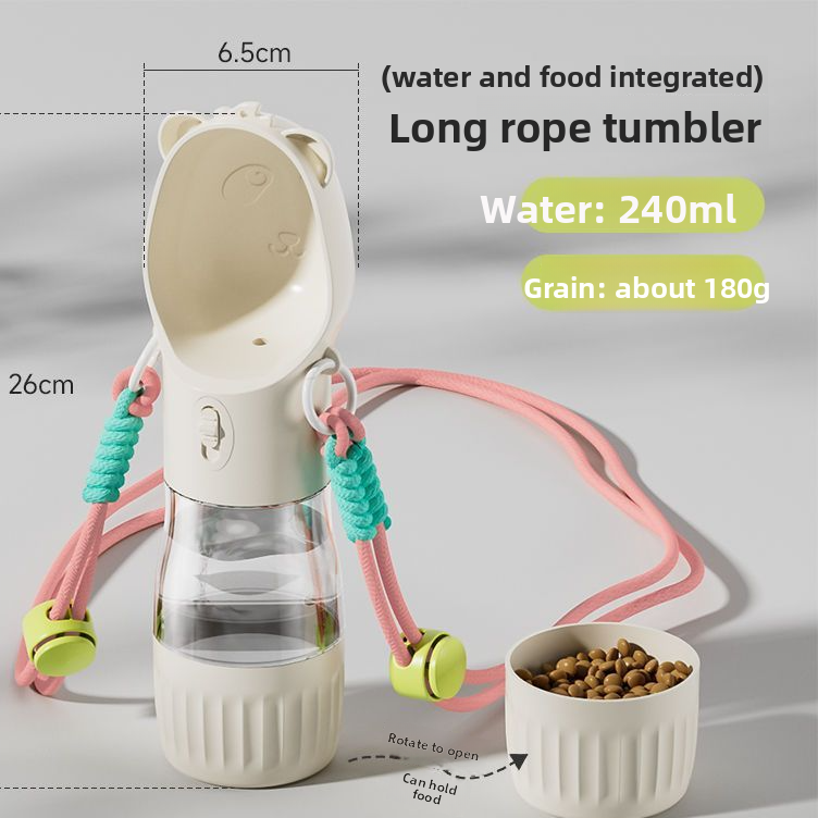 Portable Leak-Proof Dog Water Cup with Food Compartment for Outdoor Walks and Travel