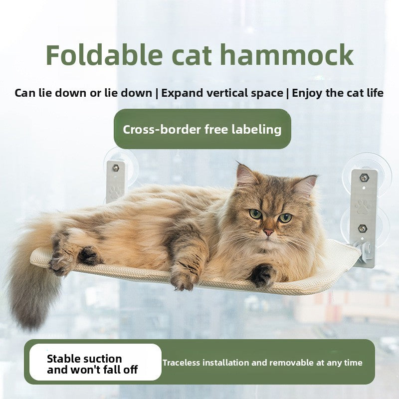 Foldable cat window hammock with suction cups, photo 1 of 52