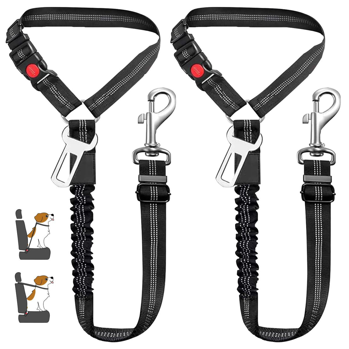 Shock-absorbing bungee lead for large dogs in 12 colour options