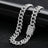 Faux diamond metal chain pet collar in Gold, side view