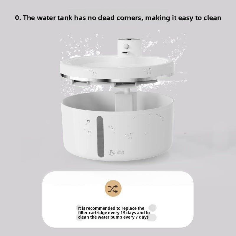 Automatic Pet Water Dispenser with Smart Sensor, Wireless Battery Options and Easy Clean