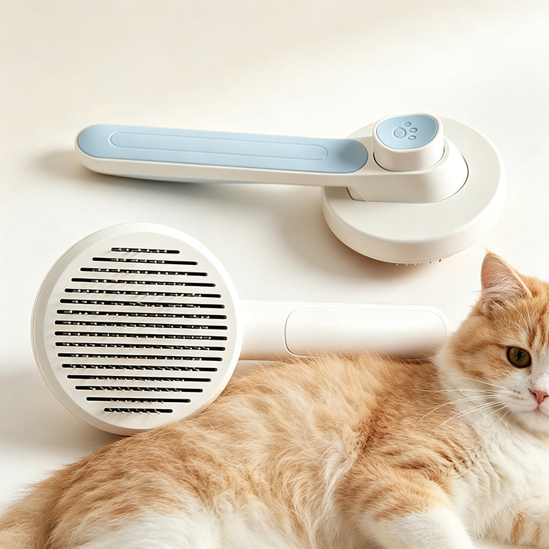 One-Click Hair Release Slicker Brush with Rounded Steel Pins