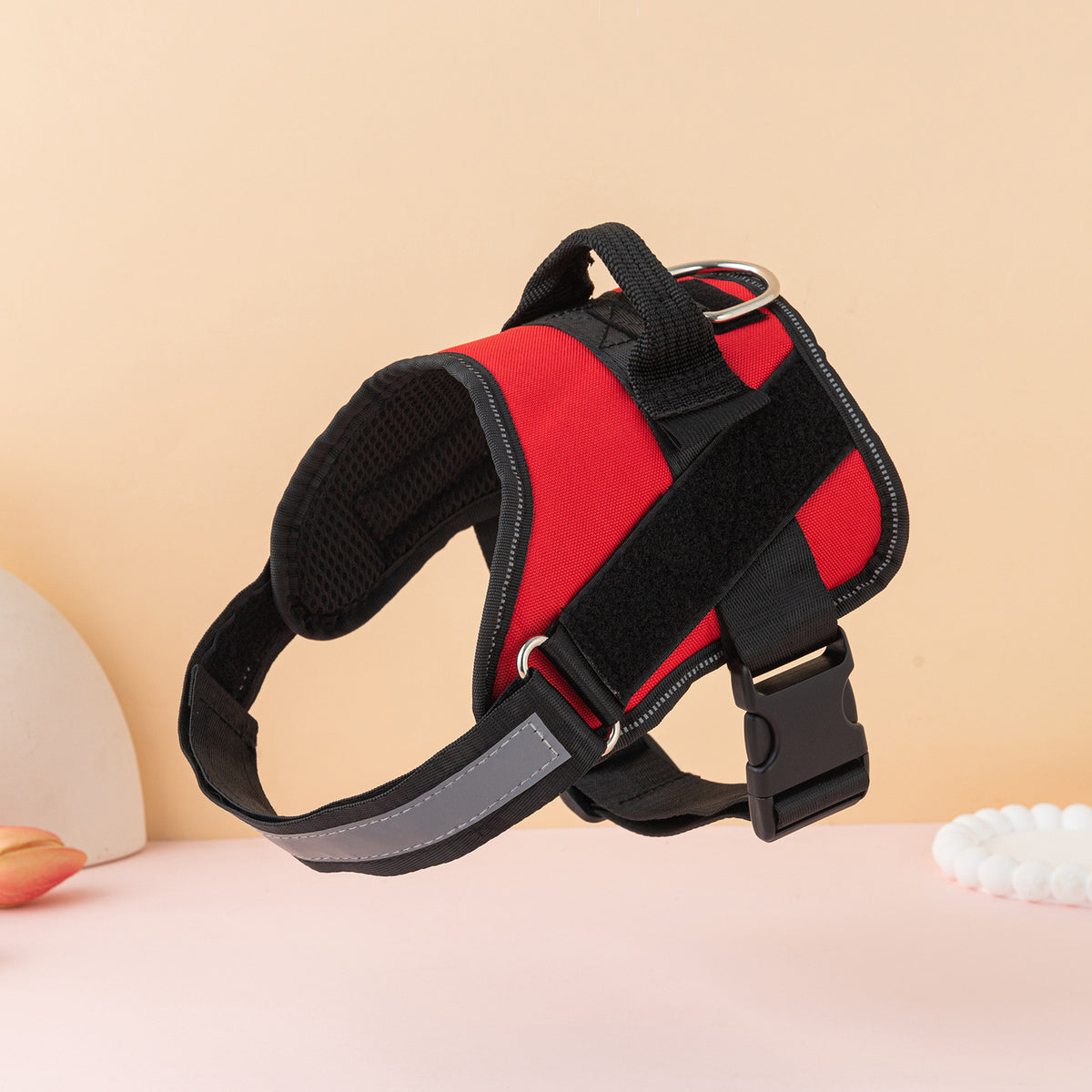 Reflective escape resistant dog harness in black, view 28