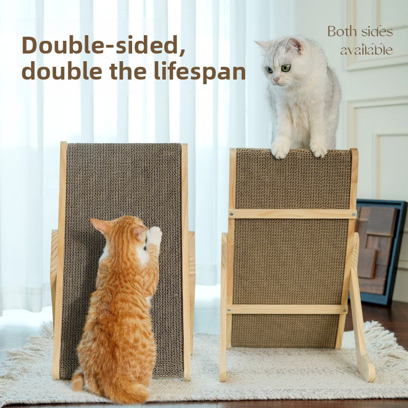 Corrugated cardboard cat scratching board and bed for indoor cats, view 2