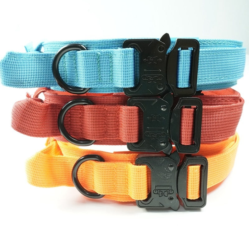Tactical nylon dog training collar with control handle, product image 1