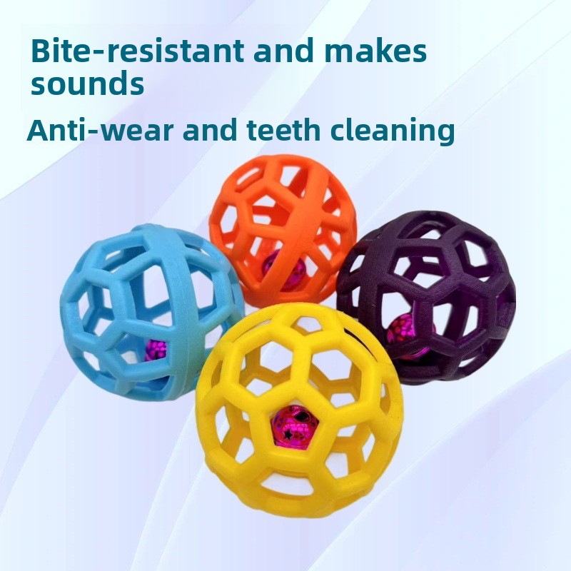 TPR dog chew ball with bell 9cm in four colours - photo 2