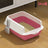 Large Semi-Enclosed Cat Litter Box with Scoop and High Splash Guard