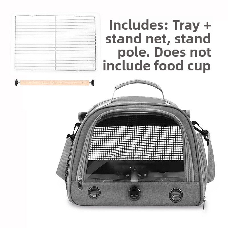Green breathable bird carrier shoulder bag with mesh windows, view 7