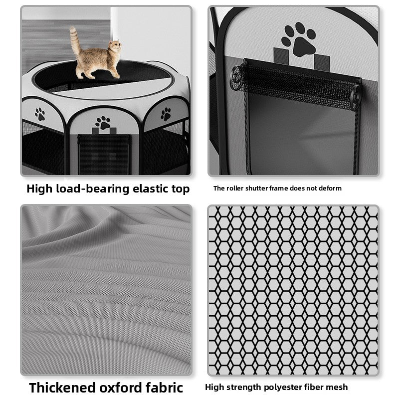 Grey enclosed pet whelping tent with removable pad, photo 3