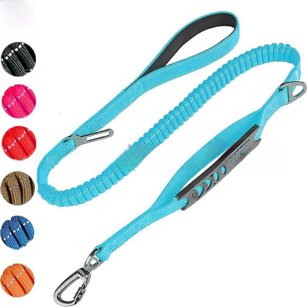 Nylon dog lead with car seat belt clip for large dogs, available from Pet Royale
