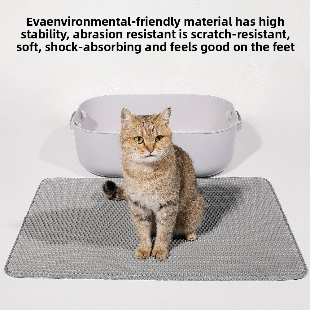 Easy Clean EVA Cat Litter Mat with Anti-Slip Textured Base