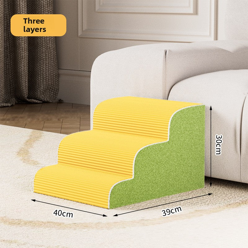 Three-step pet stairs for small dogs and cats, product gallery photo