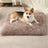 Memory foam dog bed with waterproof liner, close-up detail view