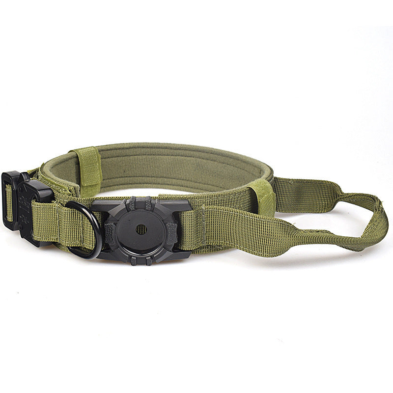 Wide nylon dog collar with AirTag holder pocket, tag not included, product image 6