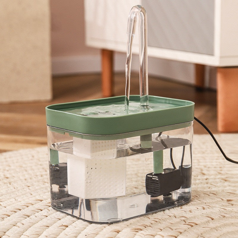 Automatic Cat Water Fountain with Silent Pump, 6 Filter Boxes and Multiple Power Options