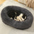 Raised edge cotton dog bed with curved sides and soft cushion, photo 20