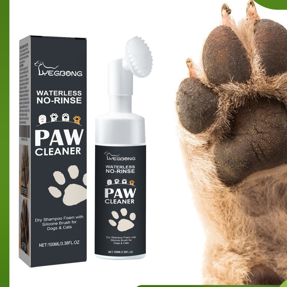 Pet Paw Cleaning Liquid for Dogs and Cats, Gentle Foot Pad Wash