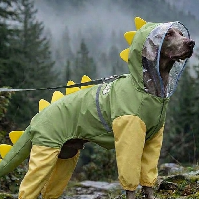 Four leg raincoats for large dogs in several styles