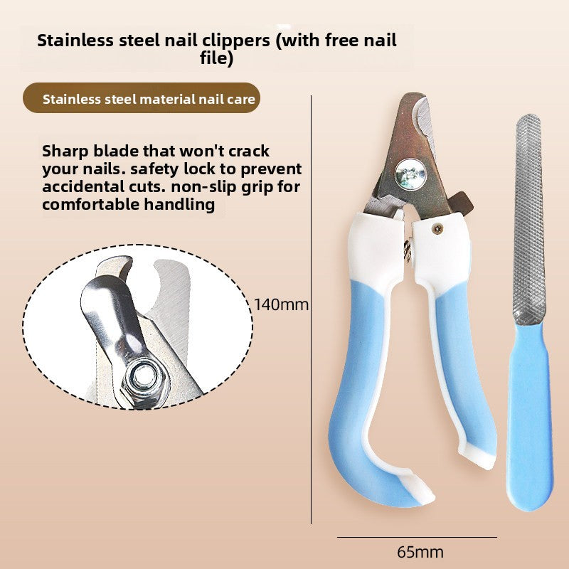 Pet Grooming and Bathing Kit with Silicone Glove and Nail Clipper