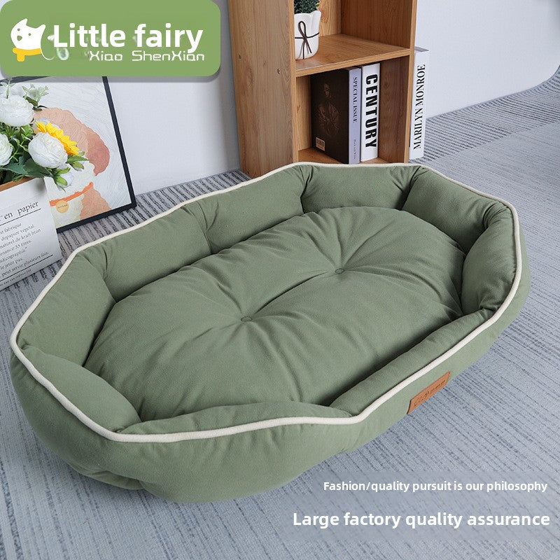Soft suede oval pet bed with non-slip base, photo 4 of 25