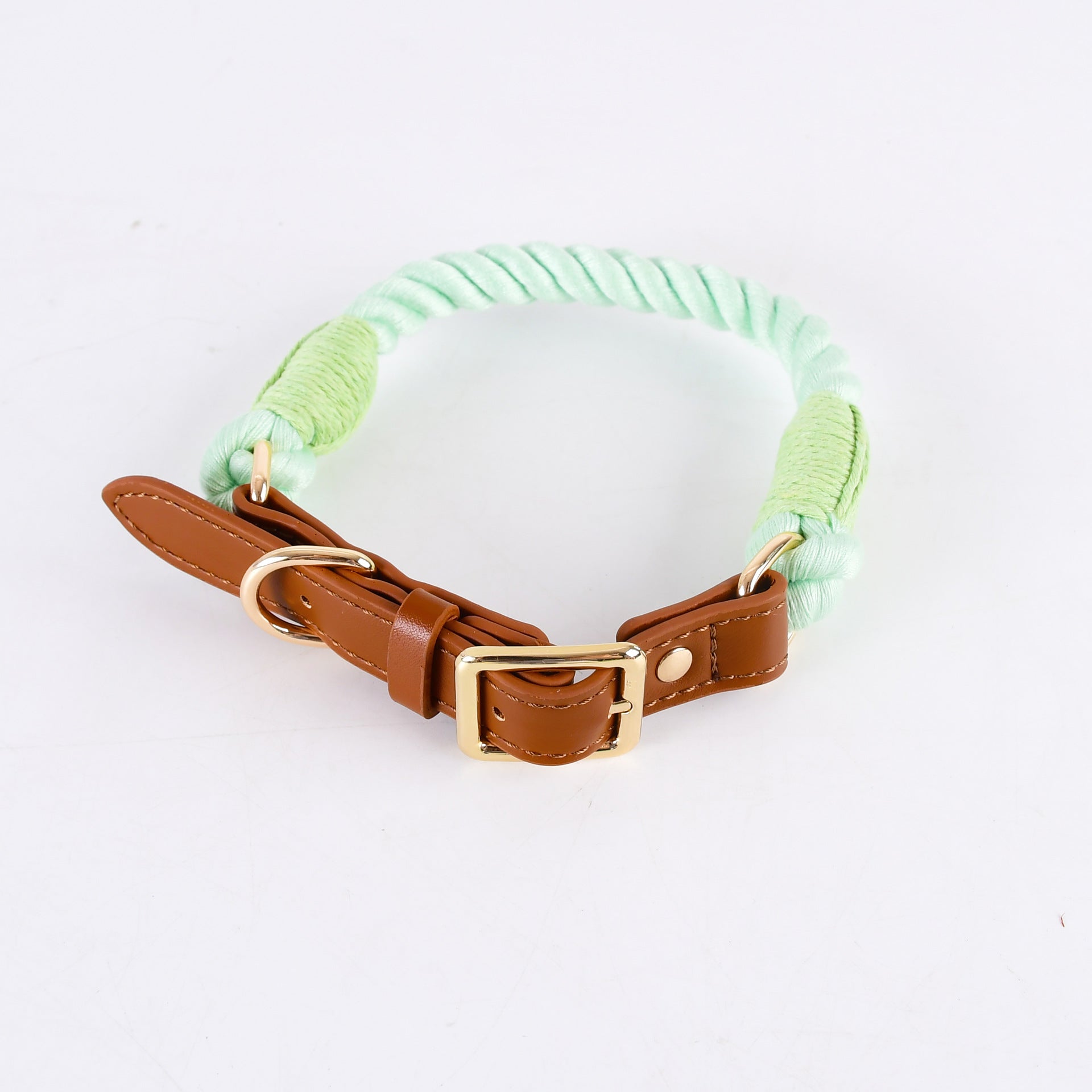 Braided cotton rope dog lead or collar in 25 colour options