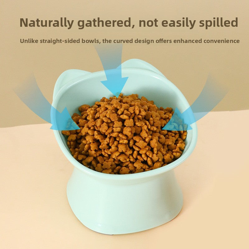 Raised tilted cat food bowl with anti-tip base, photo 4 of 8