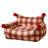 Red plaid plush sofa nest bed for cats and small dogs, photo 5 of 8