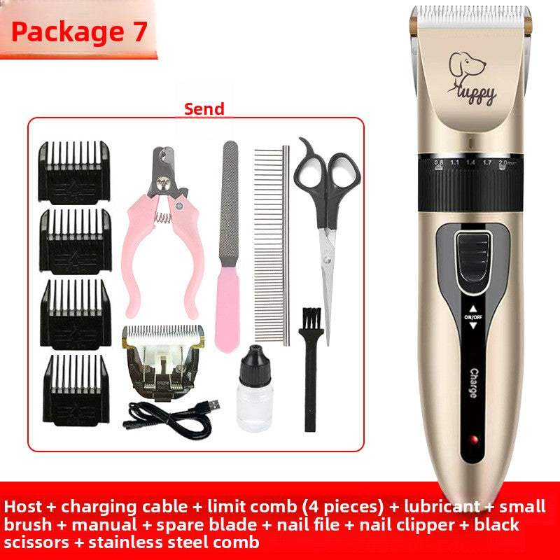 Cordless Dog Hair Clipper Kit with Thin or Thick Cutter Heads
