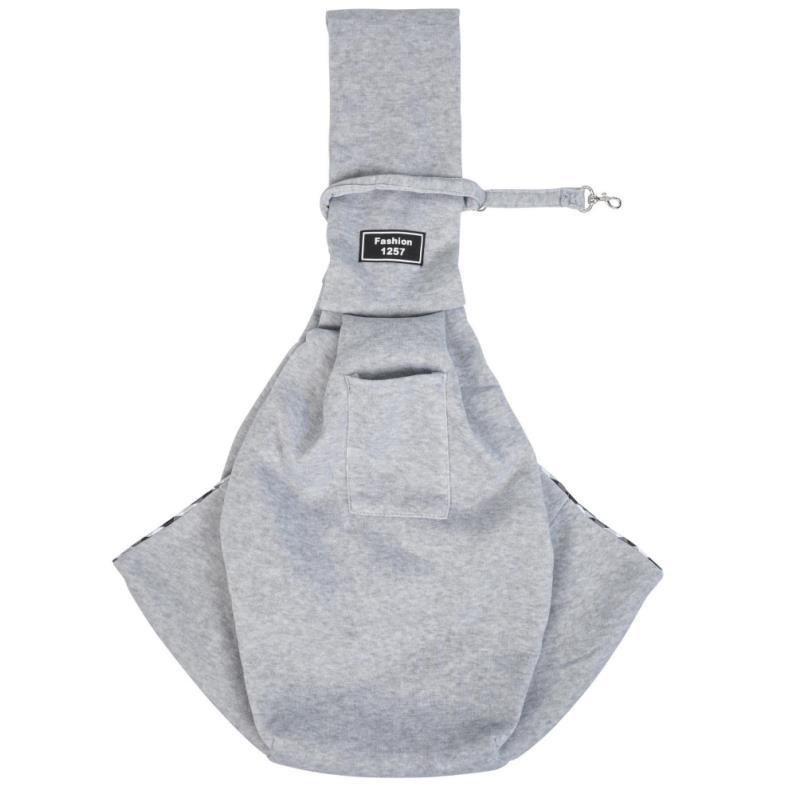 Foldable crossbody cat carrier bag in Grey Adjustable Strap