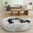 Brown round plush donut dog bed with raised rim, view 9