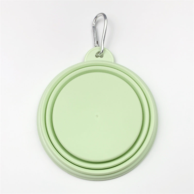 Portable Collapsible Silicone Pet Bowl 350ml with Carry Hook for Outdoor Use