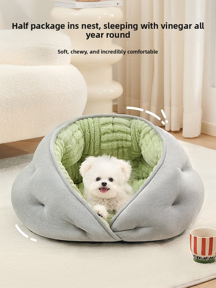 Round raised edge dog bed, main product photo