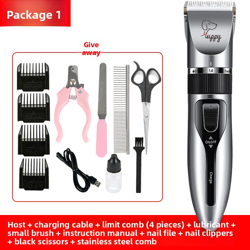 USB Rechargeable Pet Hair Clipper with Ceramic Blade and 4 Combs
