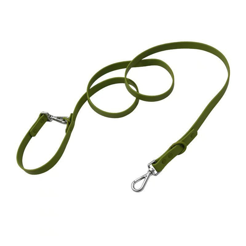 Silicone pet collar with alphabet letters in Mint Green Collar, showing size and shape