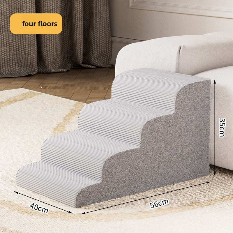 Three-step pet stairs for small dogs and cats, photo from another angle