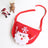 Christmas pet bib and hat for dogs and cats in Red Hat Large, material detail