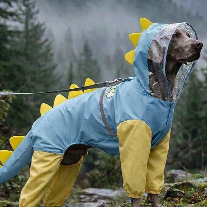 Four leg raincoats for large dogs in several styles