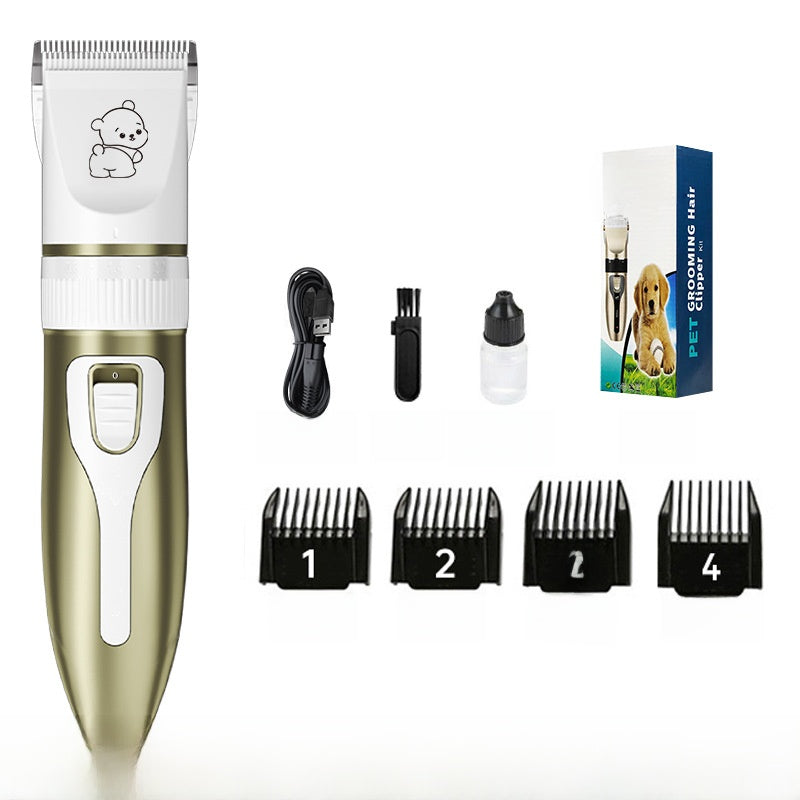 Quiet Ceramic Blade Pet Hair Clipper Kit with Guide Combs